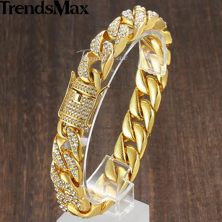 Miami Gold Curb Cuban Bracelet From Shopverse Store