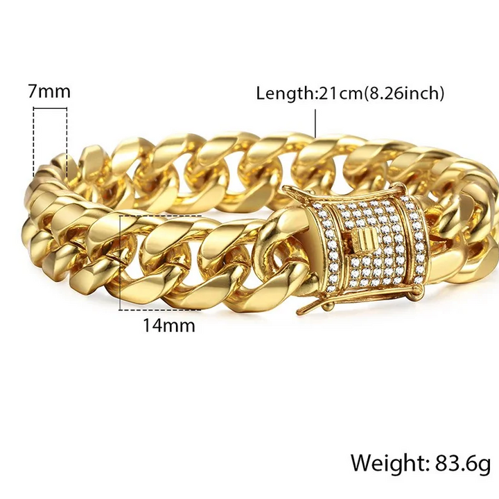 Miami Gold Curb Cuban Bracelet From Shopverse Store